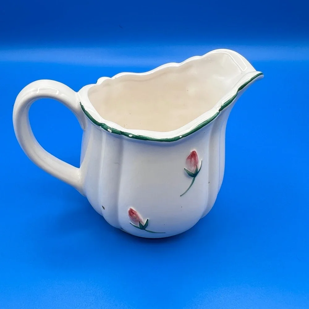 Otagiri Mary Ann Baker Rose Ceramic Creamer Pitcher Vintage Hand Crafted Japan